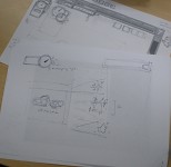 The creative process : Sketching ideas out.