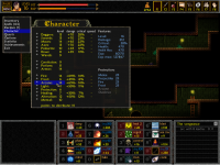 Character Sheet: skills and levels
