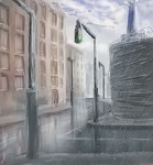 Street on the rainy day