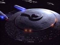USS Enterprise-D fires it's dorsal phasers