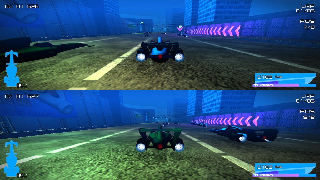 Future Aero Racing - 2 players gameplay image - Indie DB