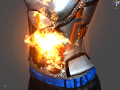 I set the player on fire!
