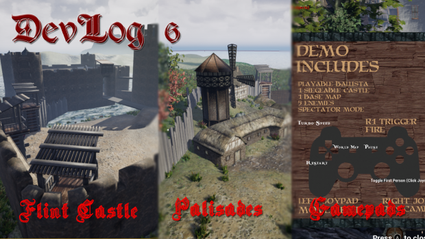 Devlog Week 6 - New castle with Palisade walls and optimising for Gamepad