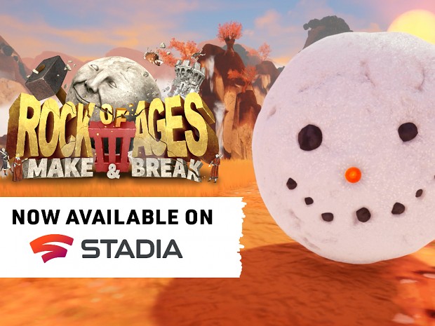 Rock of Ages 3: Make & Break is available now on Stadia!