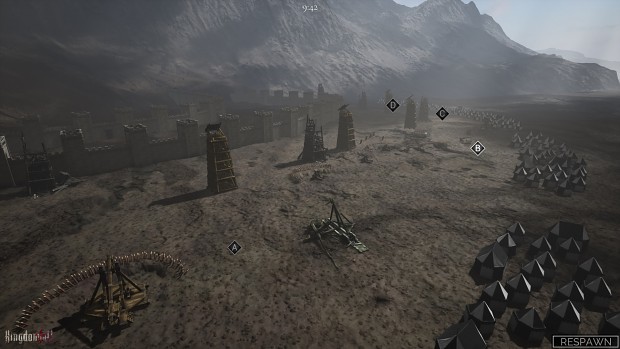 Castle wall destruction with a catapult