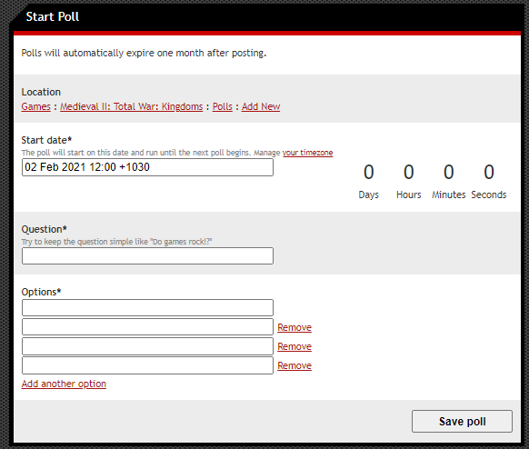 Polls: New Feature For Modders And Game Developers