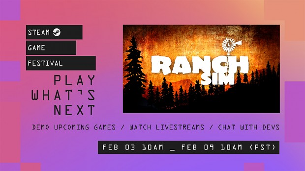 Ranch Simulator Demo Now Available 3 - 9 Feb | Steam Game Festival