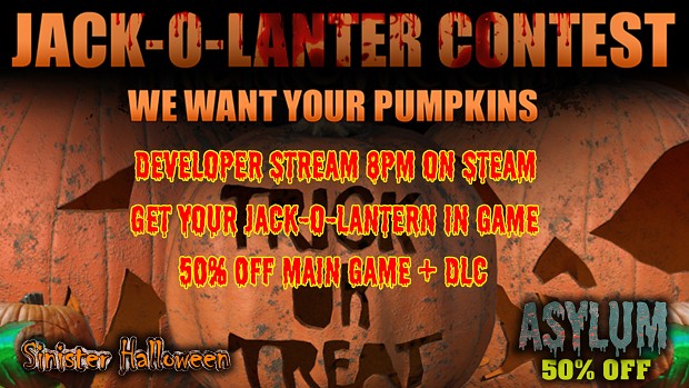 Sinister Halloween Jack-o-lantern contest + Developer Stream