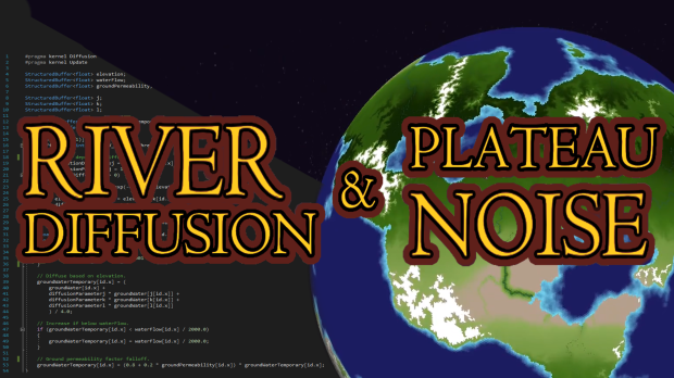 The simulation now allows rivers to spread water