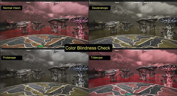 Crosshair respons and color blindness check