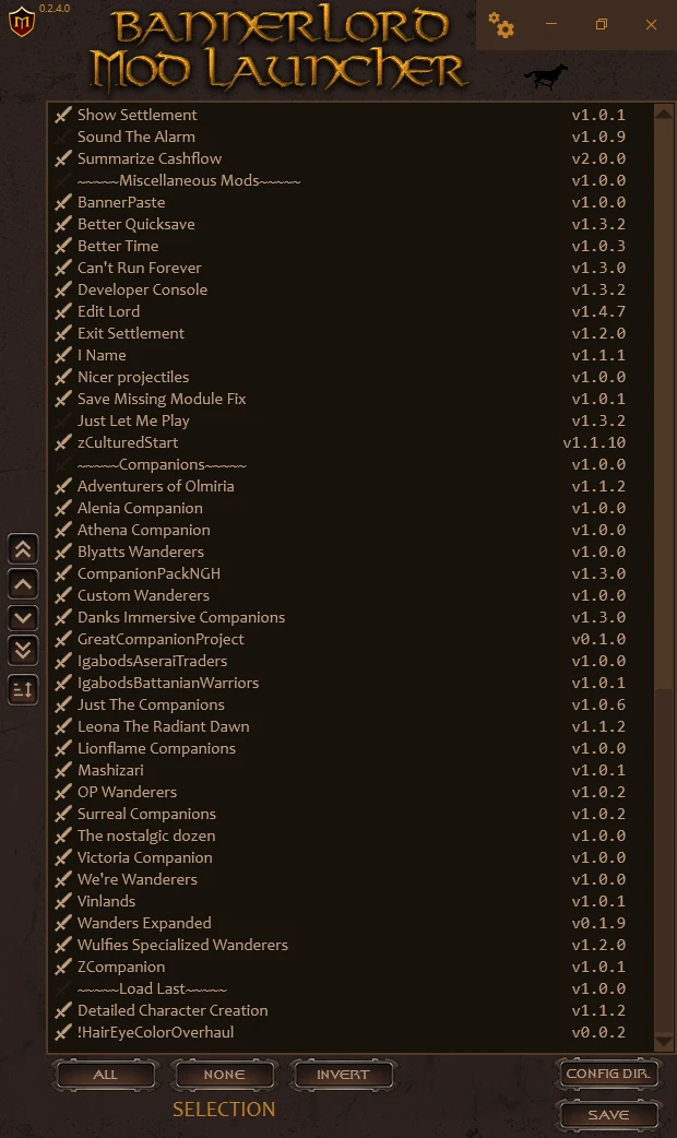 Bannerlord Mod Categories For Mod Launcher and Fixed Launcher 1.0
