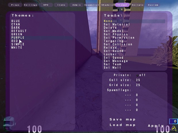 QSandbox new spawn menu themes