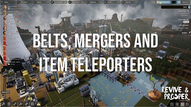 From a rocket launch preparations to belt mergers and item teleporters