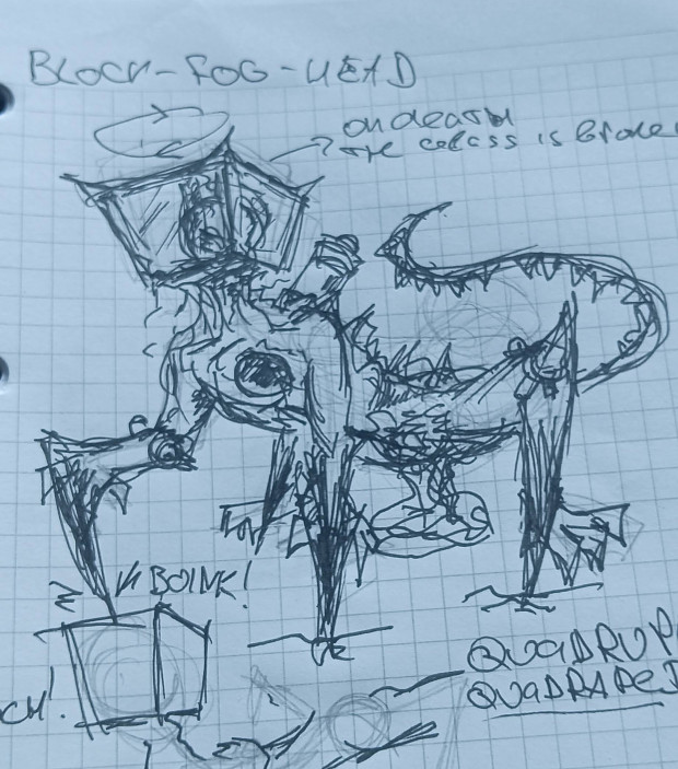 Aming mechanic and monster sketches
