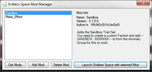 Endless Space Mod Manager 2.0