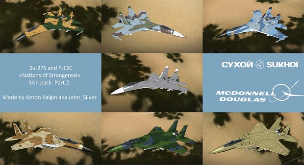 Su-27S and F-15C Nations of Strangereal skin pack