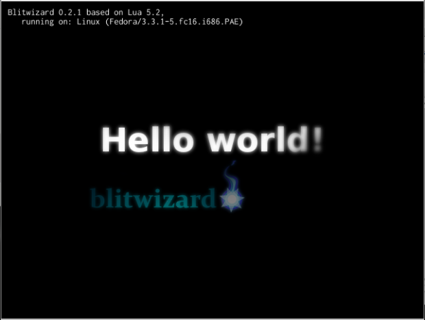 Screenshot of Hello World example