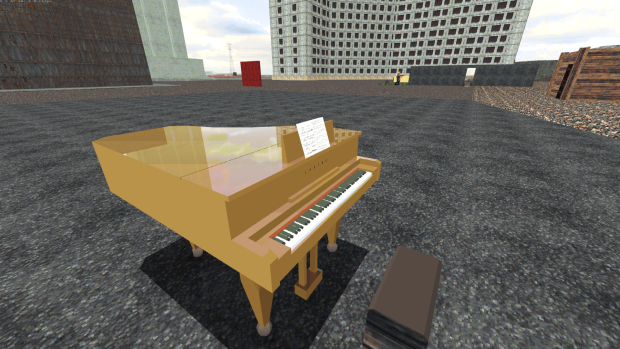 A grand piano modeled with sectors