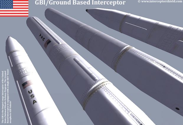 Ground Based Interceptor Missile Render 