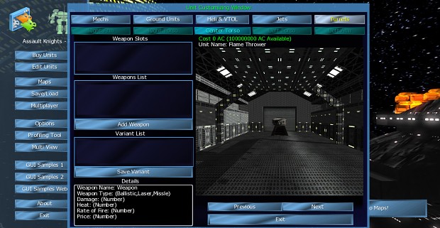 Just been updating the GUI as well as made turrets Spawnable..