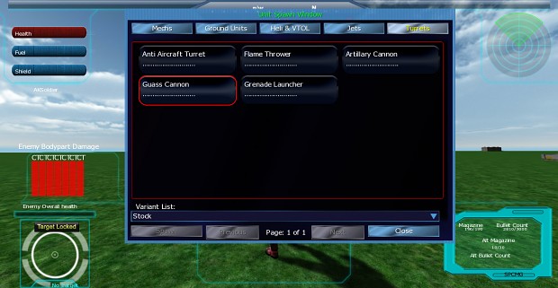 Just been updating the GUI as well as made turrets Spawnable..