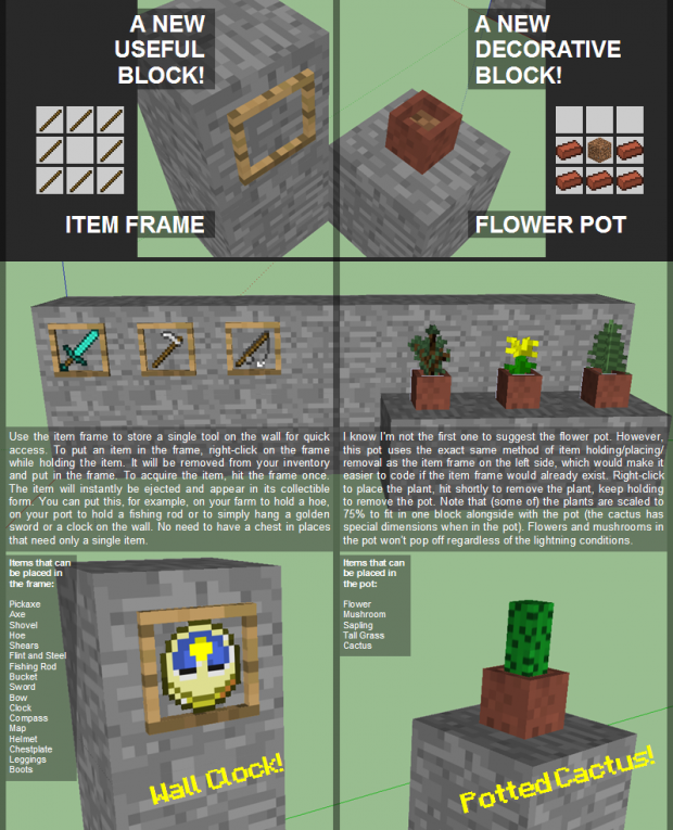 Item frames and Plant Pots