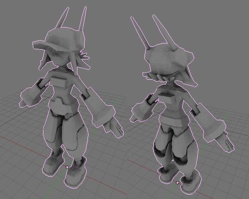 RoboSarah Model, Baked Ambient Occlusion