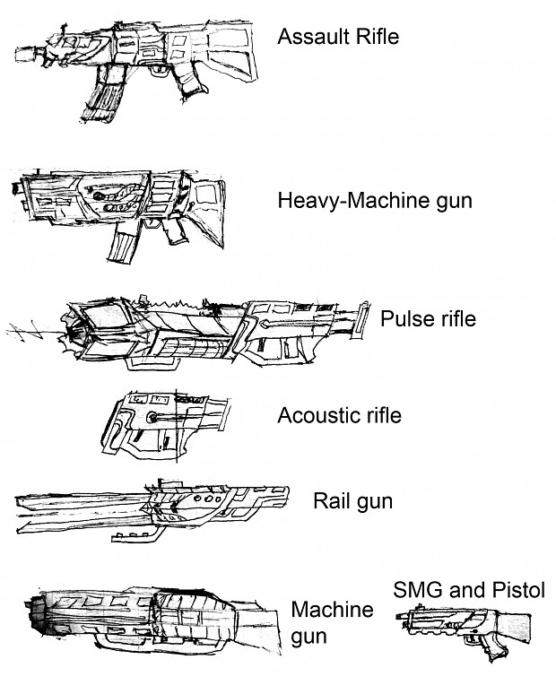 Weapons concept art