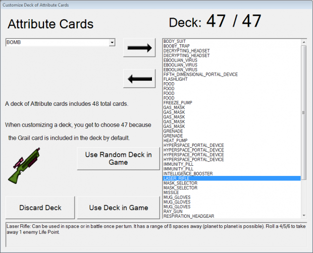 Customize Deck Of Attribute Cards