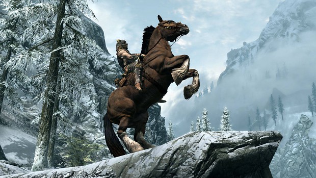 Dragonborn Riding a Horse