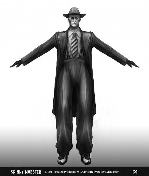 Concept Art - Skinny Mobster - front view