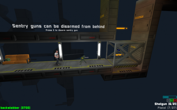 A sentry gun in tutorial