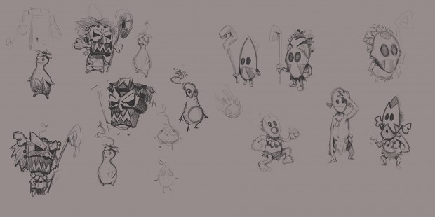 Early player character sketches
