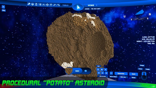 Potato Asteroid w/ Craters & Ore - Noisy!