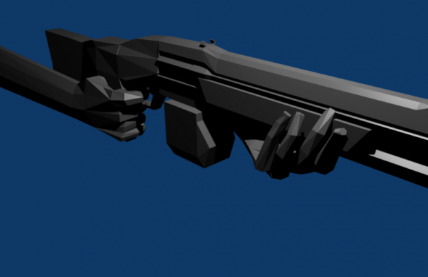The final model for the shotgun (Not textured)