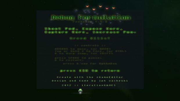 DebugFormulation Help Screen