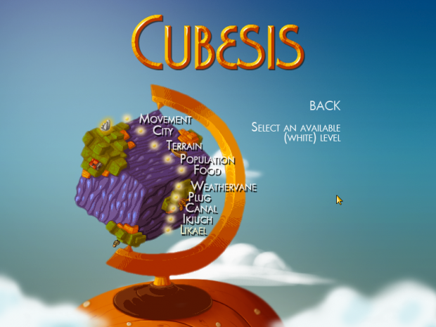 Cubesis - Tutorial menu