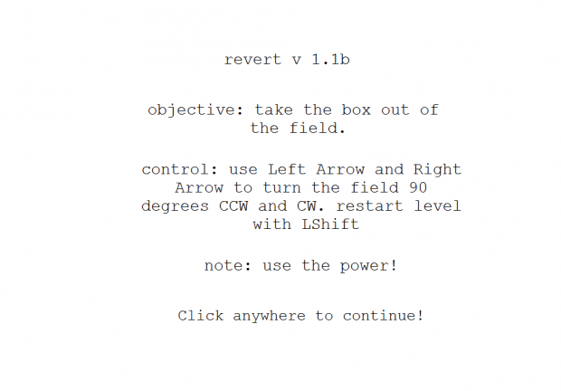 Revert: The Gravity Game