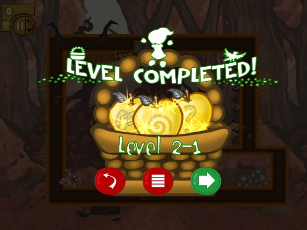 Level completed screen shot