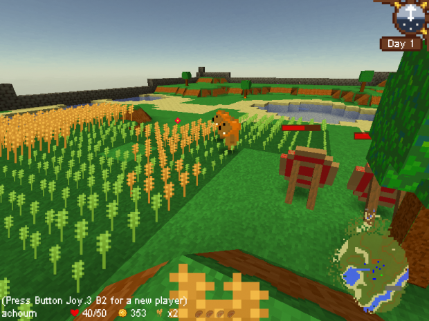 First person view of a crop field