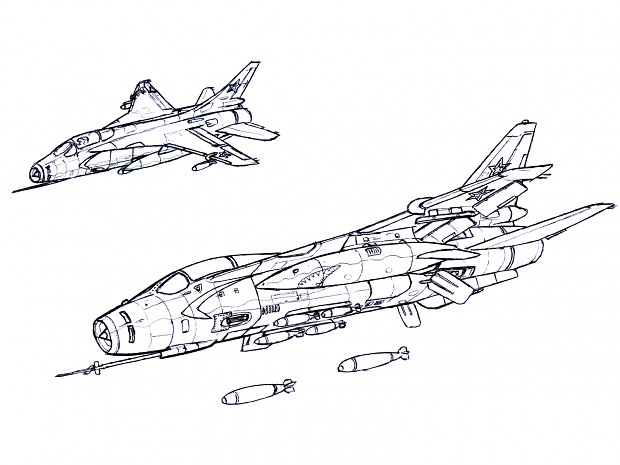 Soviet tactical bomber Su-23 concept art