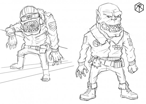 Orc character poses