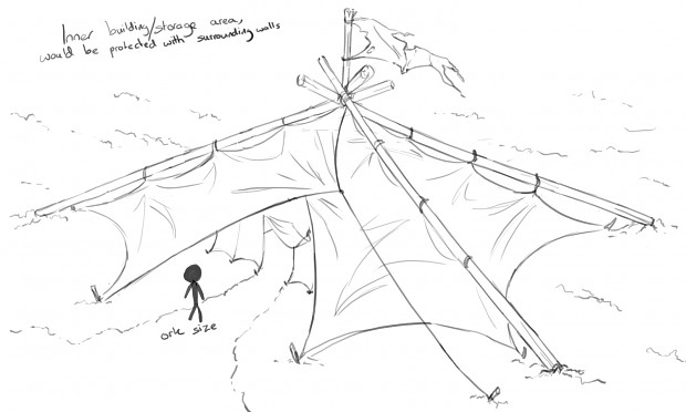 Tent barracks sketch