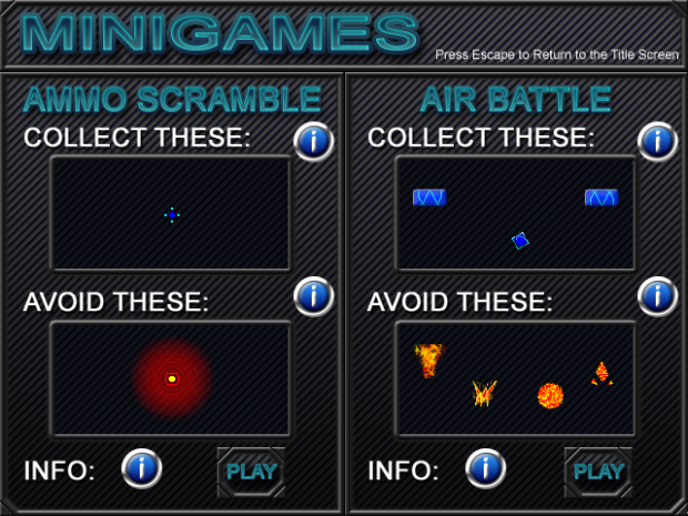 Minigames Screen