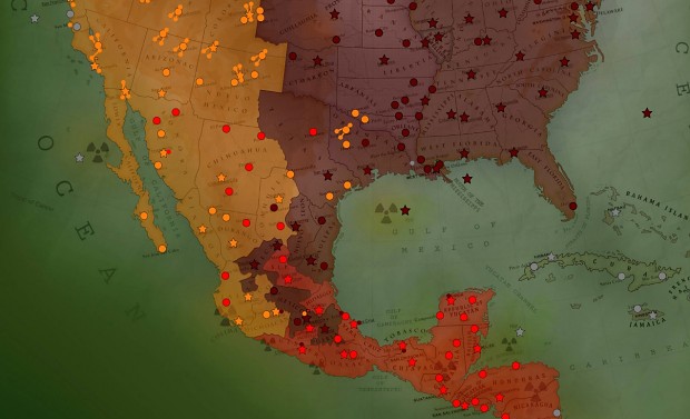 atWar screen shot: Fallout USA Map