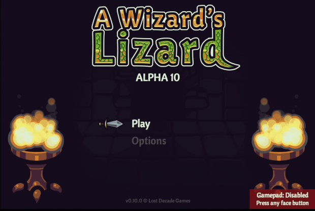 A Wizard's Lizard early title screen
