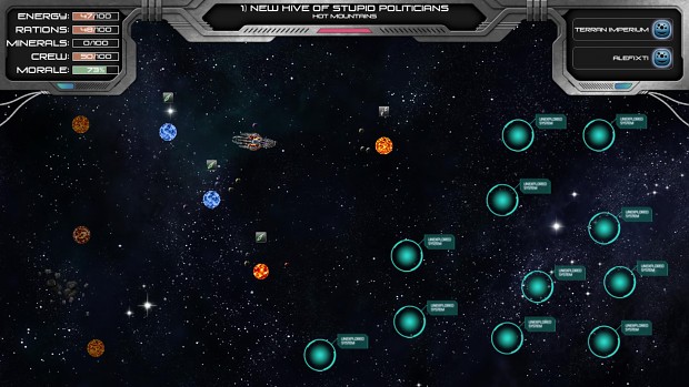 Preview of sector map for game Phasewarp