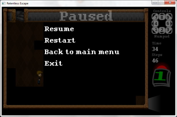 In-game pause screen