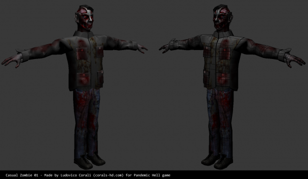 Casual Zombie 01 - Low poly model