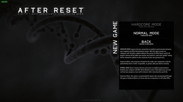 After Reset RPG Main Menu 4